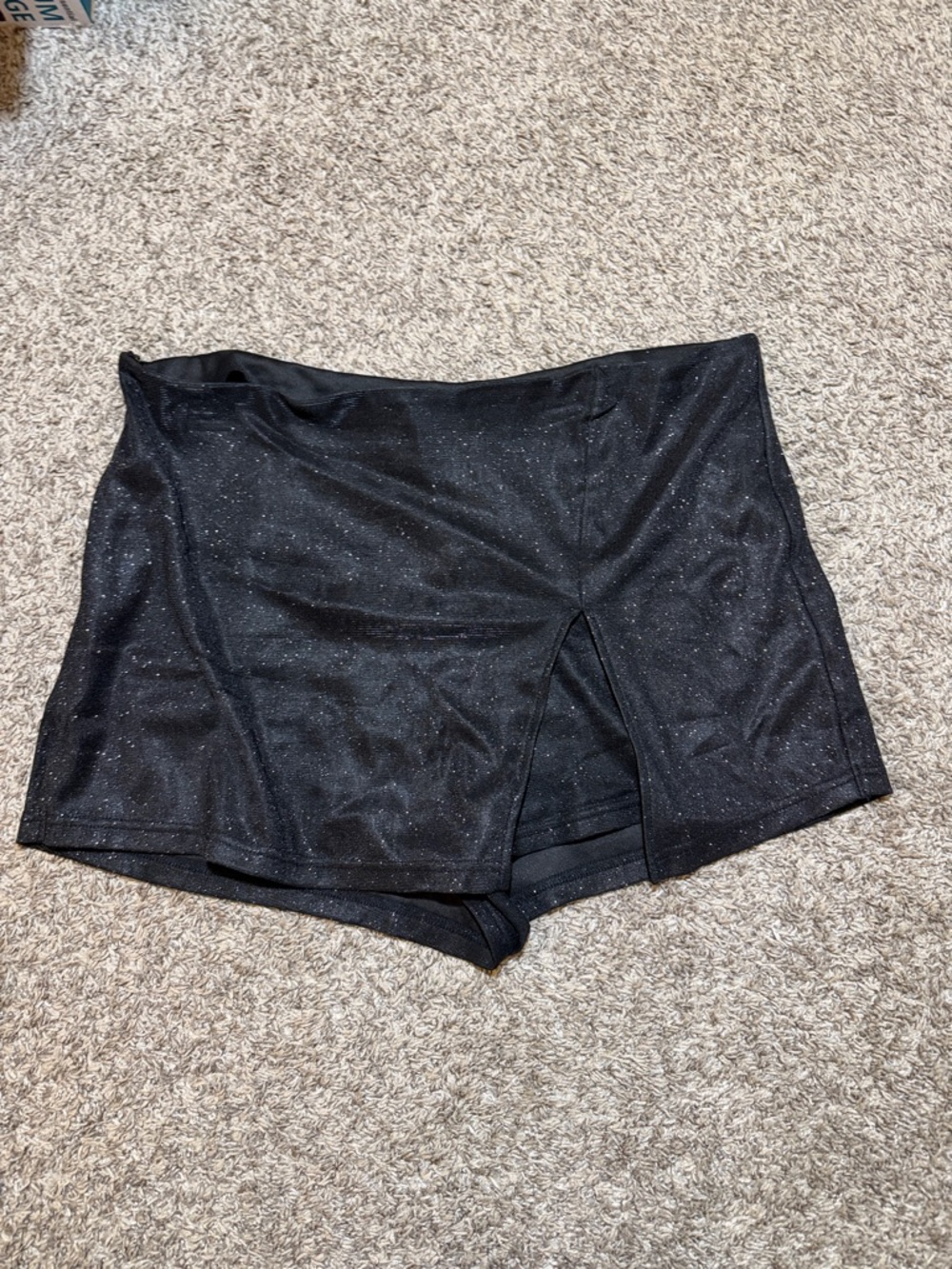 SHEIN Black Sparkle Skort - Front Slit Dance Skort